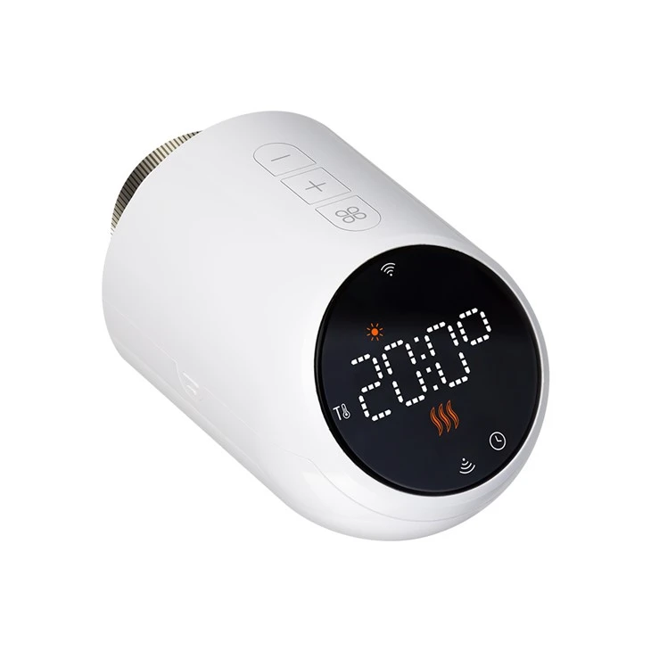 Black Round Screen Wifi Radiator Control Actuator TRV-705WF